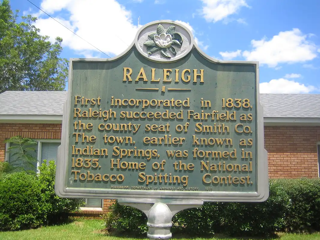 This marker for Raleigh is in front of the City Hall/Library.