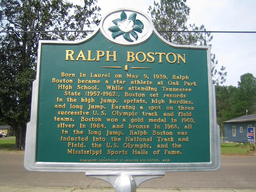 This marker for Ralph Boston is in Boston Park in Laurel at 2280 Queensburg Avenue.