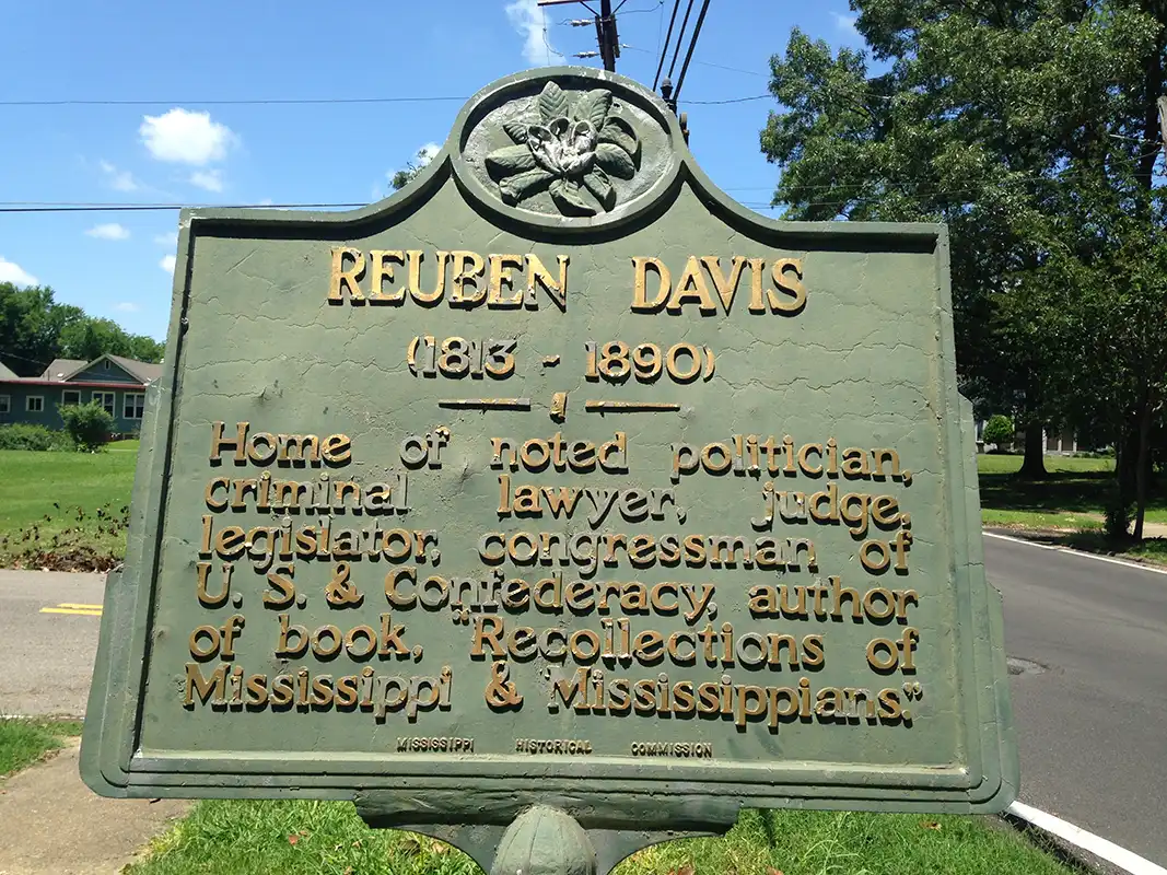 The Reuben Davis house is at the corner of Commerce St. and Davis Dr. in Aberdeen.