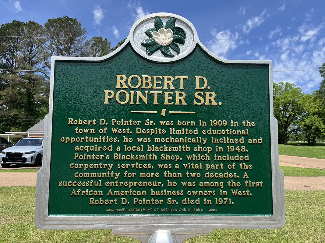 The Robert Pointer Sr. marker is across from the post office in West.