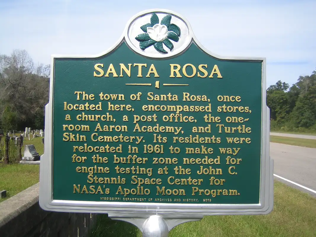 Santa Rosa Cemetery is on Highway 607 (south of Picayune) about a mile north of the entrance to Stennis Space Center.