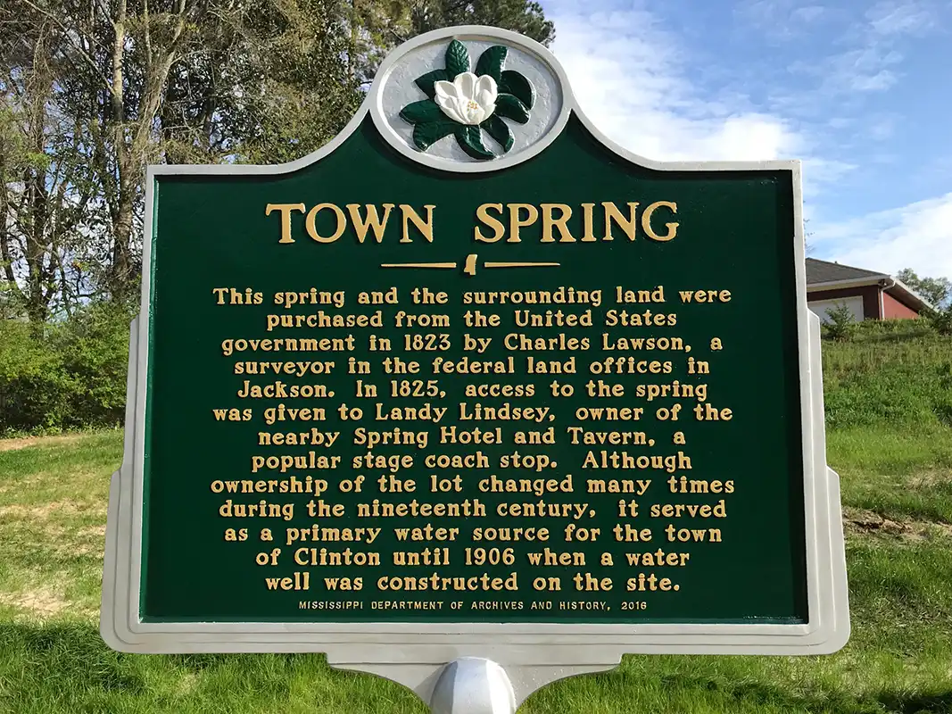 Town Spring is on Belmont Street, continuing past its intersection with Congress Street, in Clinton.