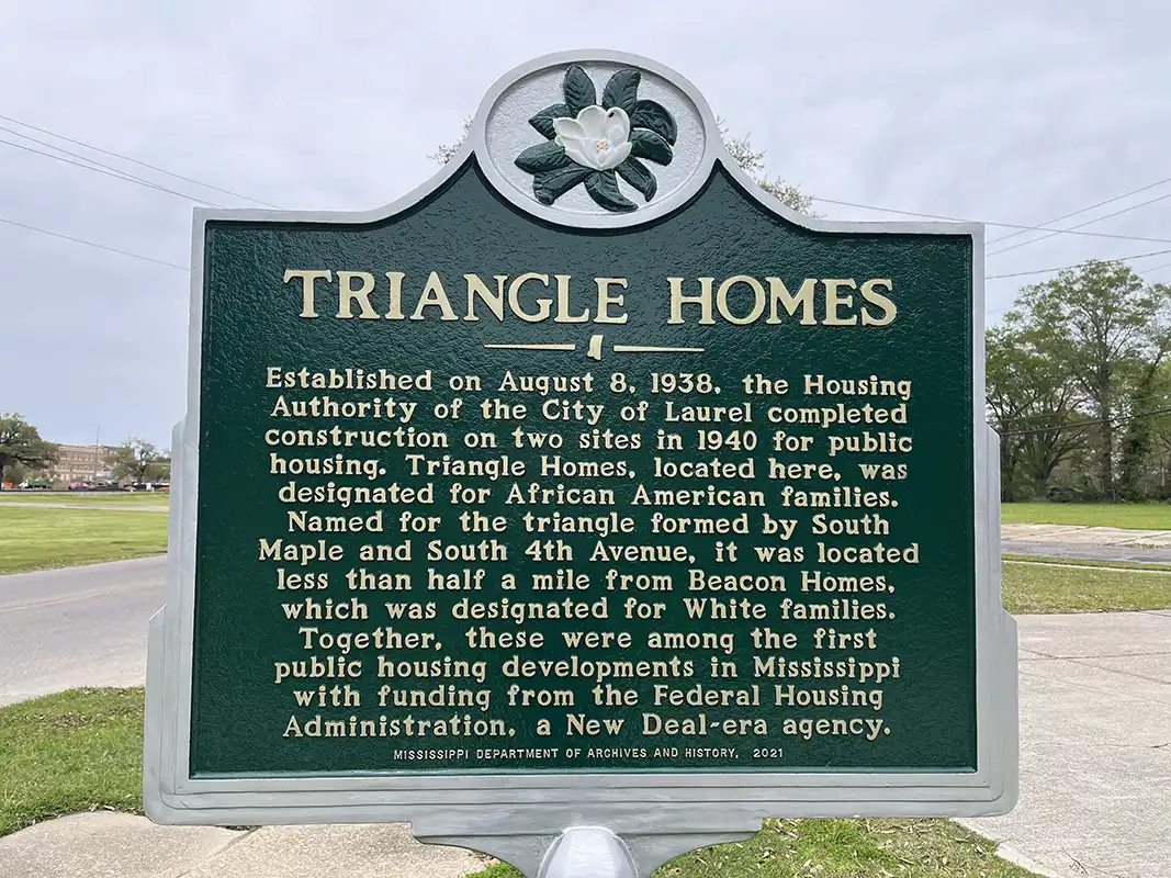 Triangle Homes is at the intersection of S. Maple Street and S. 4th Avenue in Laurel.