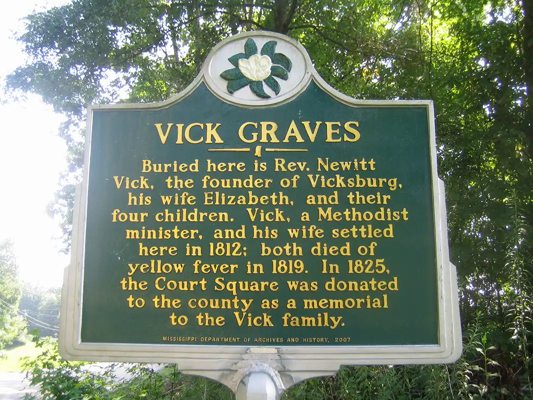 Vick Graves are northeast of Vicksburg near 2321 Oak Ridge Road.