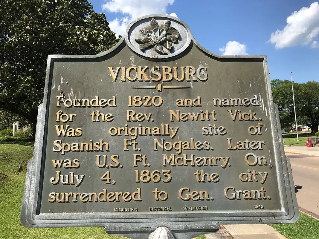 This marker is at the Old Courthouse Museum in Vicksburg.