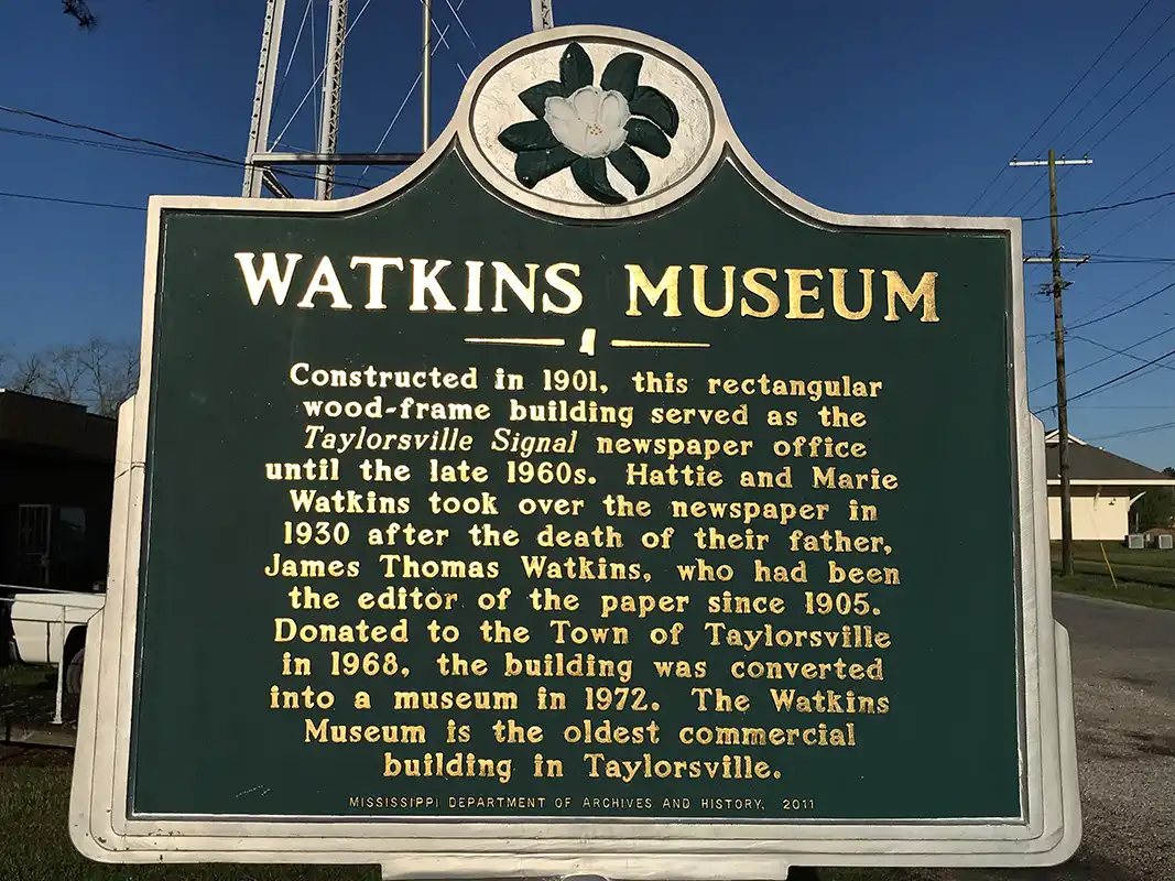 The Watkins Museum is at 326 Eureka Street in Taylorsville.