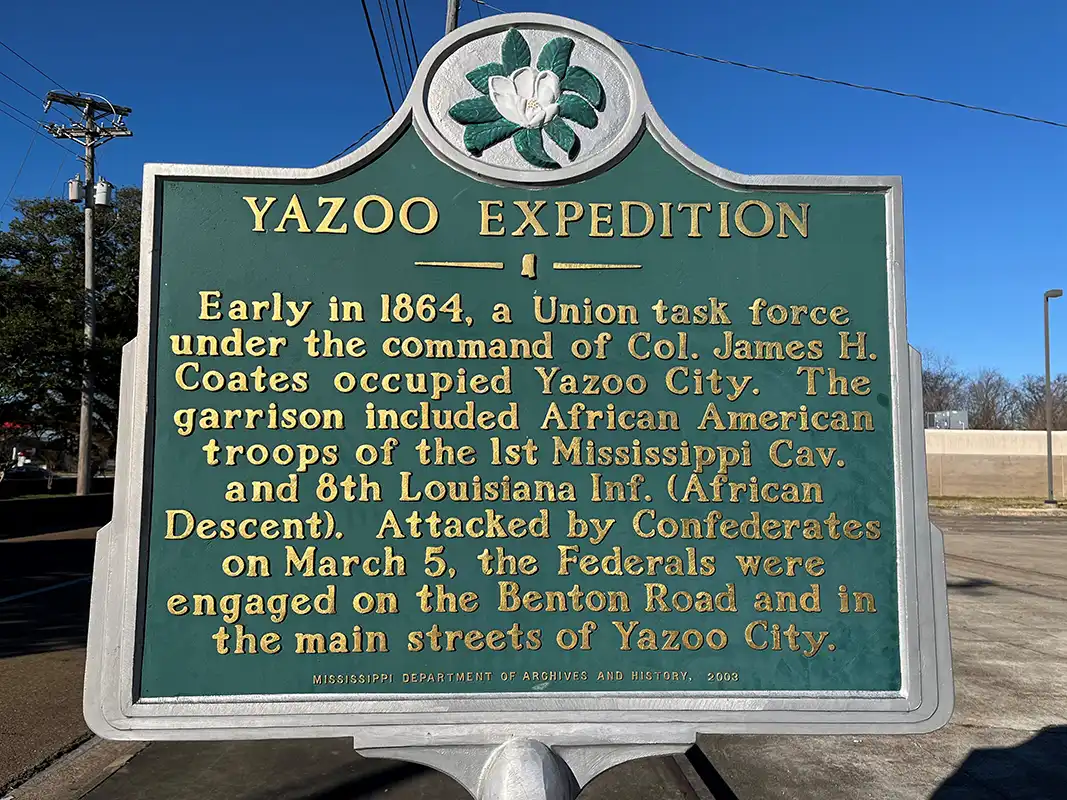The Yazoo Expedition marker is at intersection of Mike Espy Dr. and MLK.