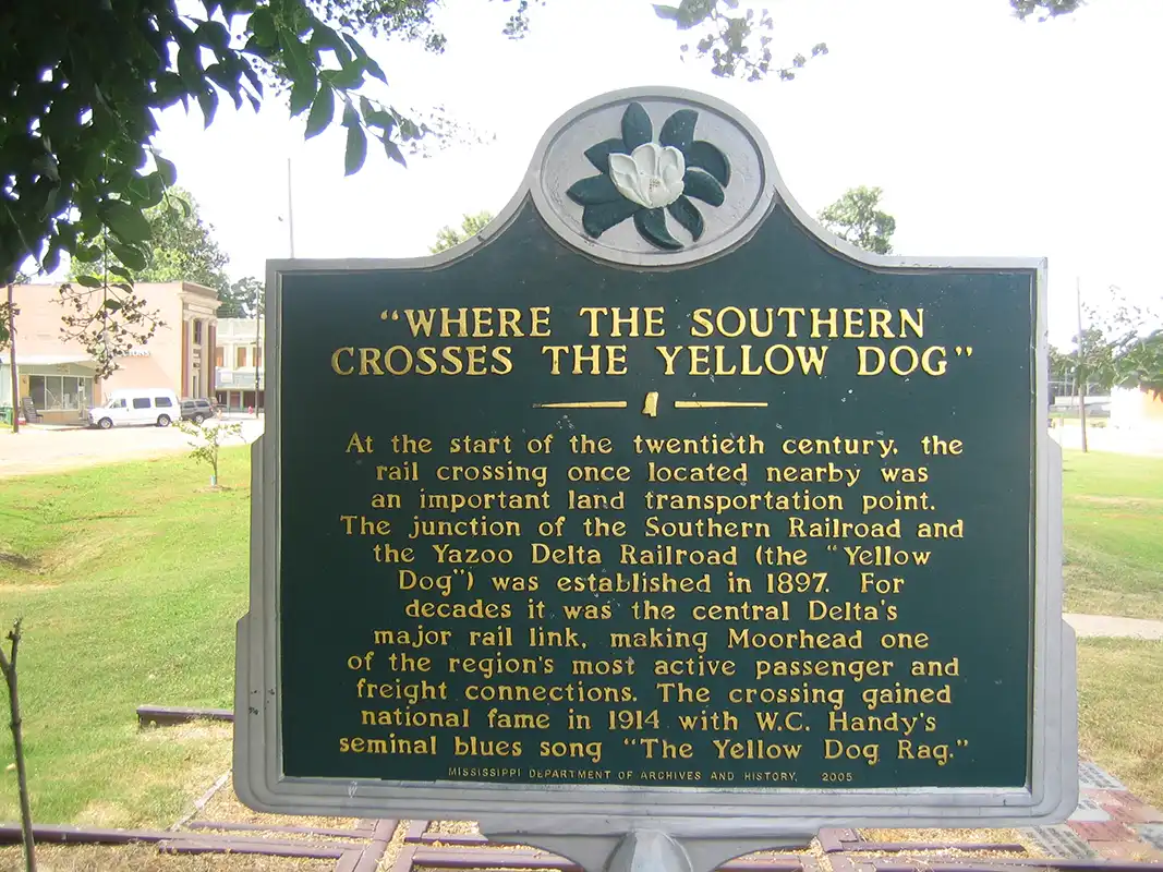 The Where the Southern Crosses the Yellow Dog marker is in Moorhead.